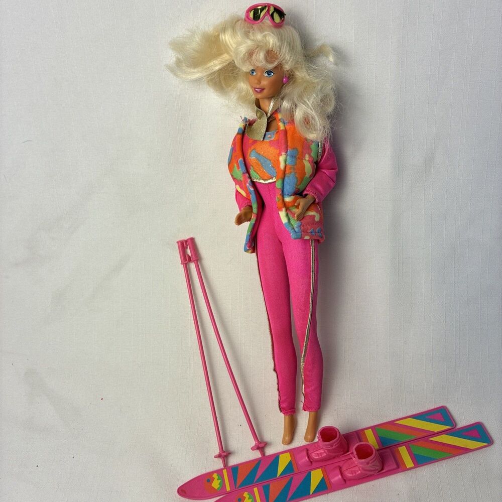 Vintage 1991 Ski Fun Barbie Doll Retro Neons